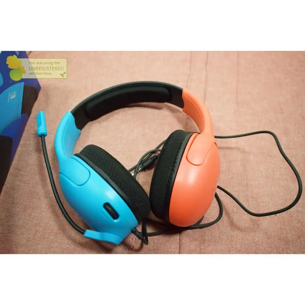 Turtle Beach Nintendo Switch Airlite Fit Wired Gaming Headset Neon Blue/Red